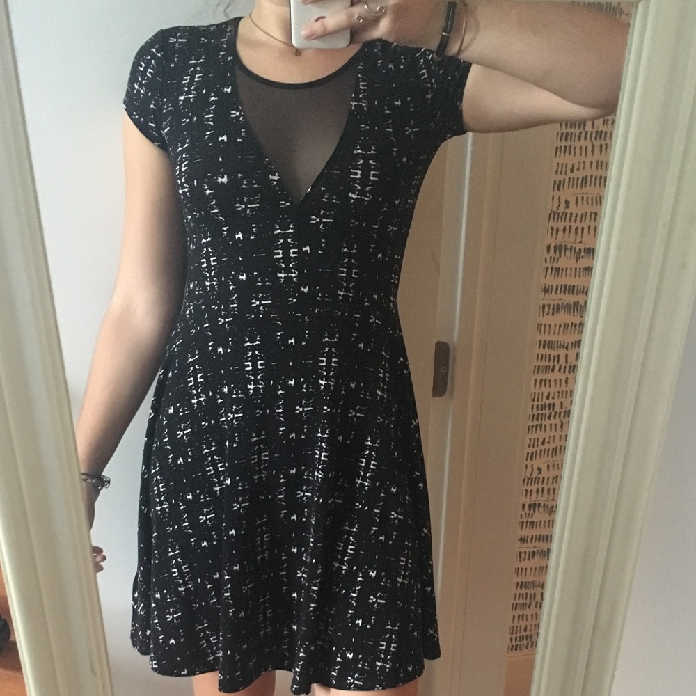 Kimchi Blue Skater dress with mesh cut-outs